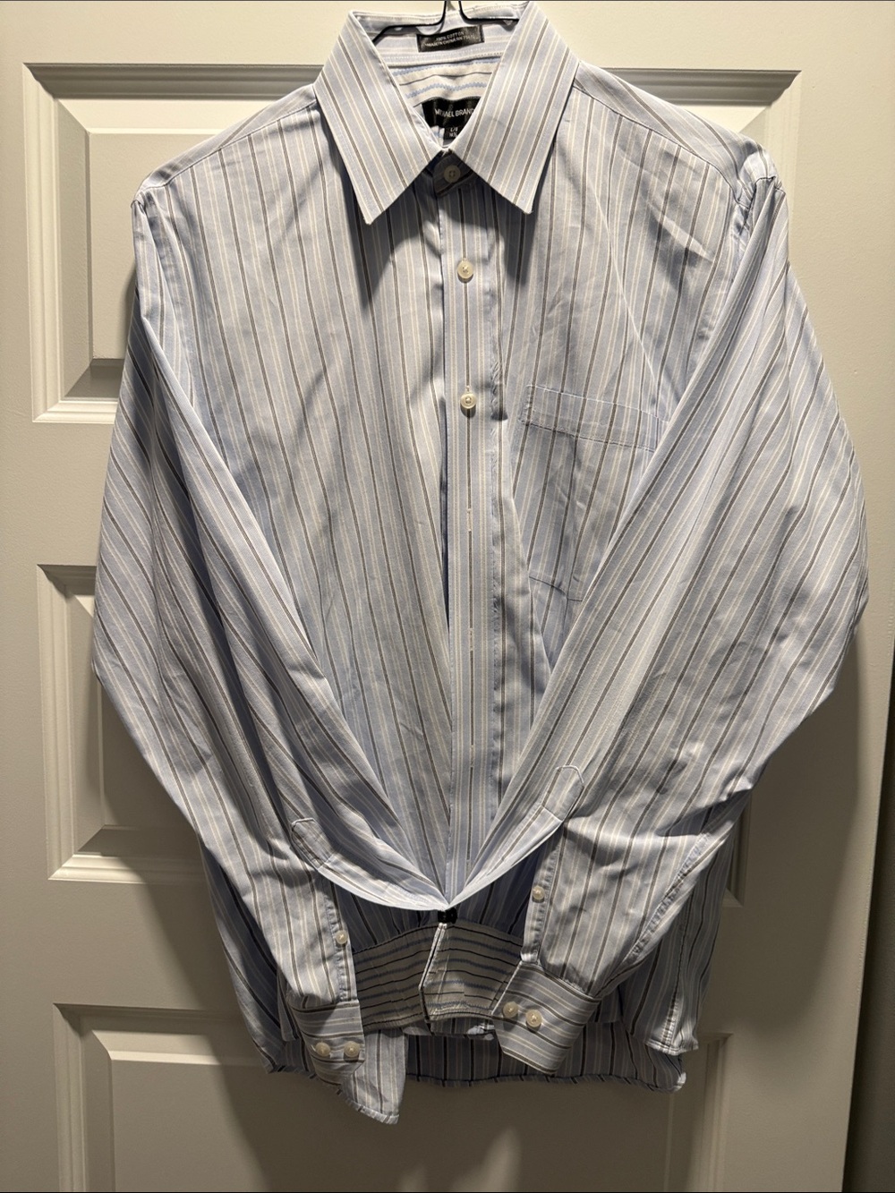 Michael Brandon Light Blue and White Striped Dress Shirt